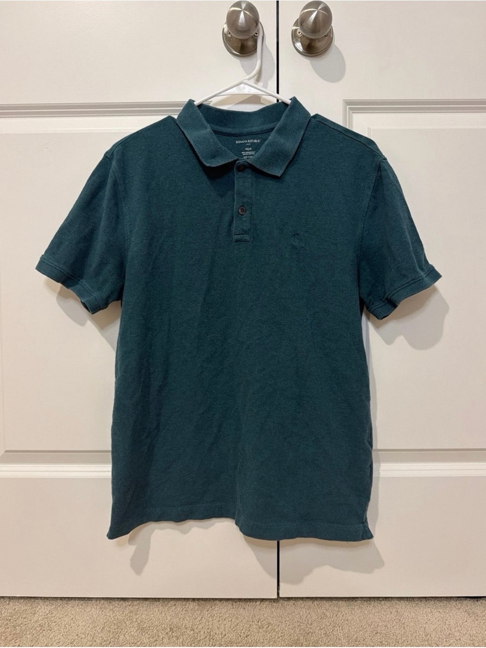 Banana Republic Men's Polo Shirt - Teal Green
